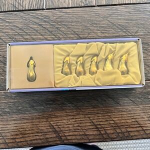 MSC International Joie de Vivre Eggplant Name Card Holders 6pc Set Silver Gold